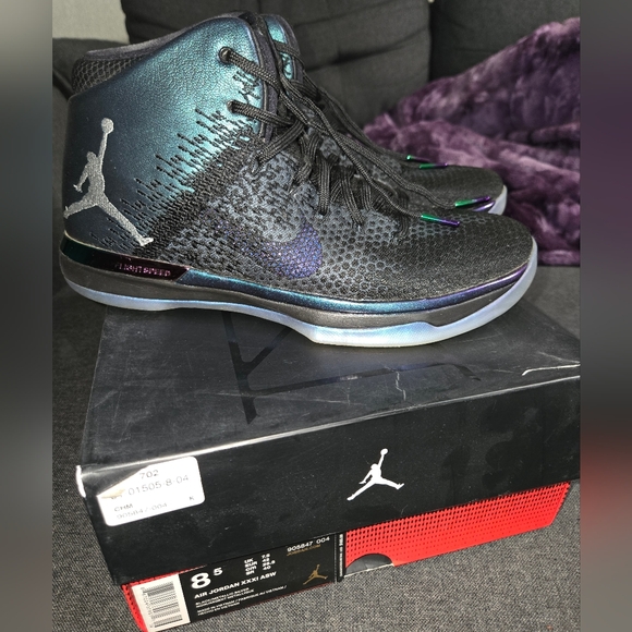 Air Jordan XXX1 Shoes with Box - Mens Size 8.5 - Black & Metallic Silver - Picture 2 of 12